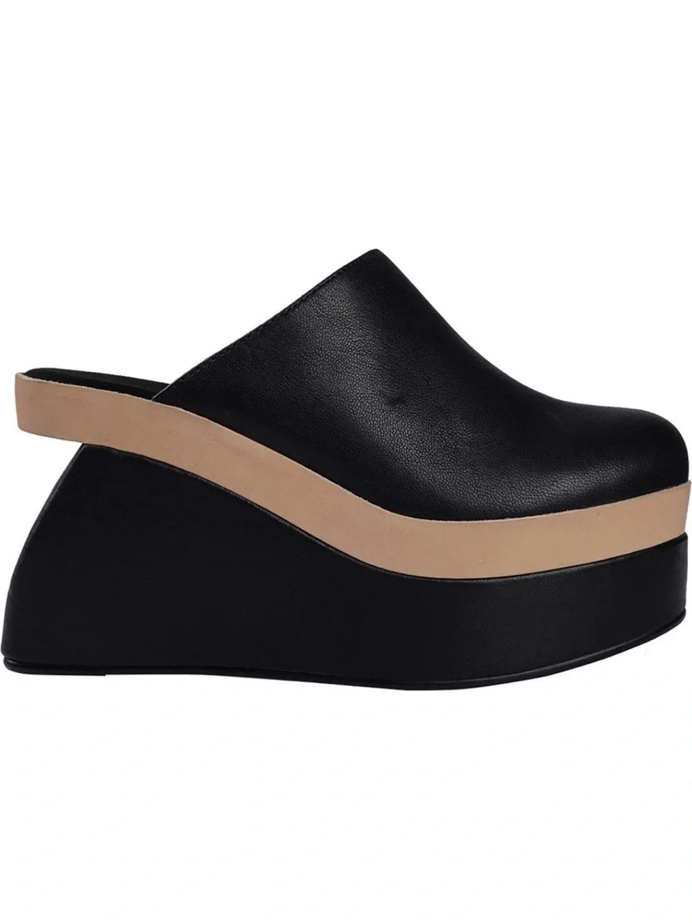 Artisan Black and Tan Platform Mule - Women's Slip-On